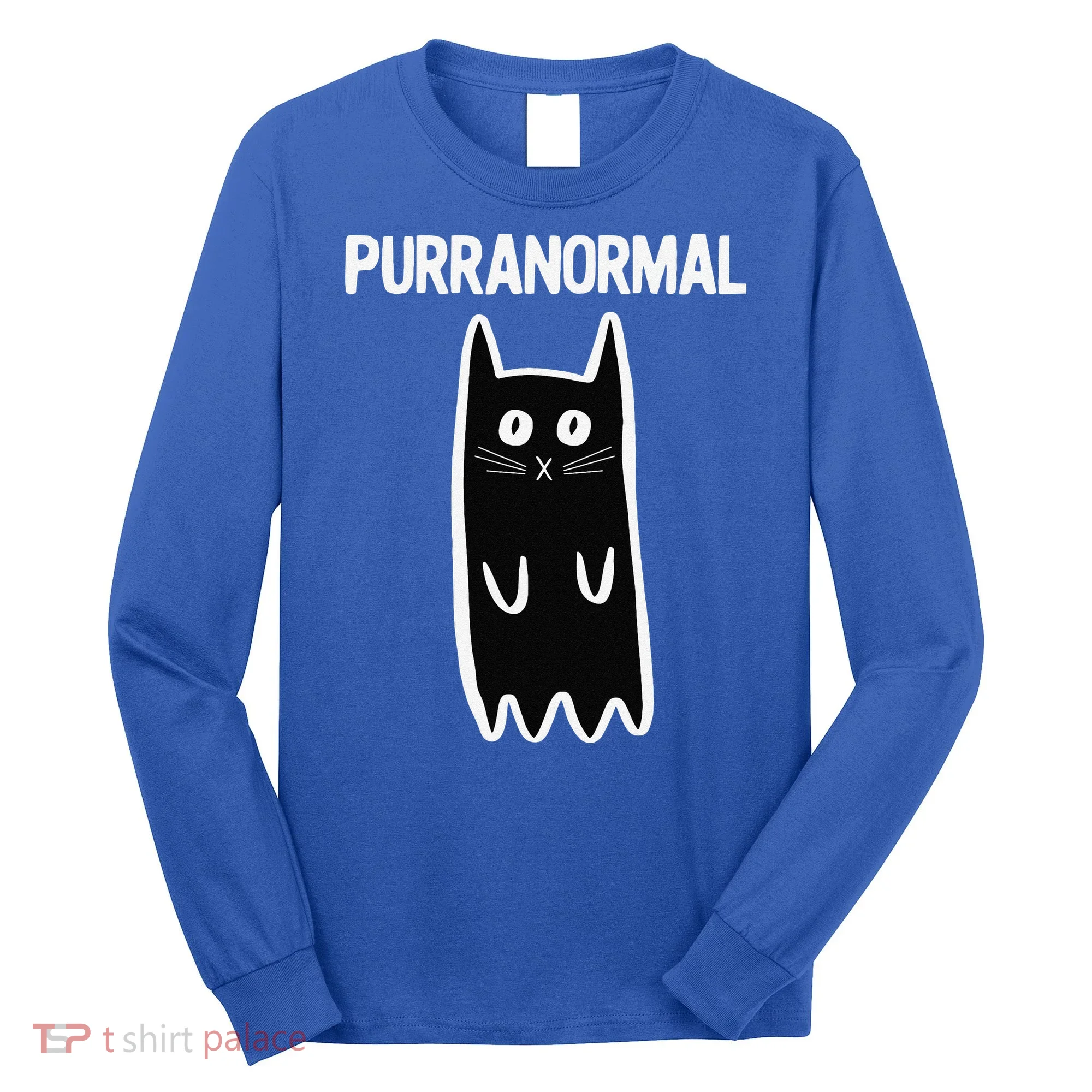 Purranormal Ghost Cat Paranormal Halloween Kitty Cat Long Sleeve Shirt