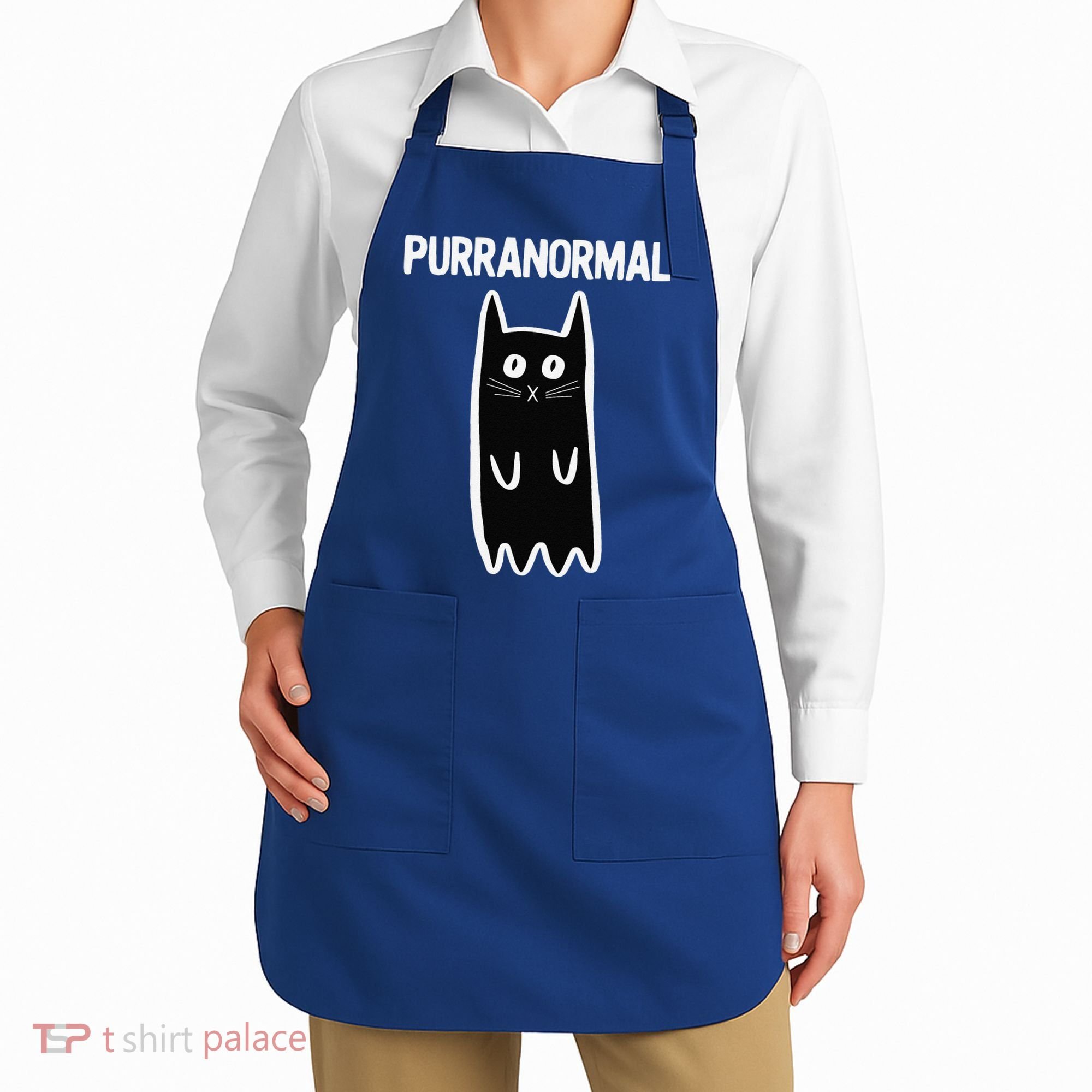 Purranormal Ghost Cat Paranormal Halloween Kitty Cat Apron