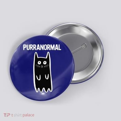 Purranormal Ghost Cat Paranormal Halloween Kitty Cat Button