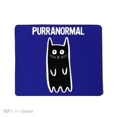 Purranormal Ghost Cat Paranormal Halloween Kitty Cat Mousepad