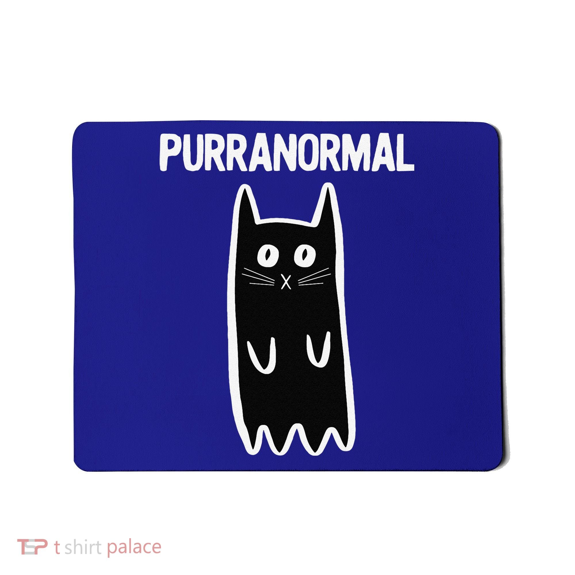 Purranormal Ghost Cat Paranormal Halloween Kitty Cat Mousepad