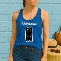 Purranormal Ghost Cat Paranormal Halloween Kitty Cat Women's Tank Top thumb 2