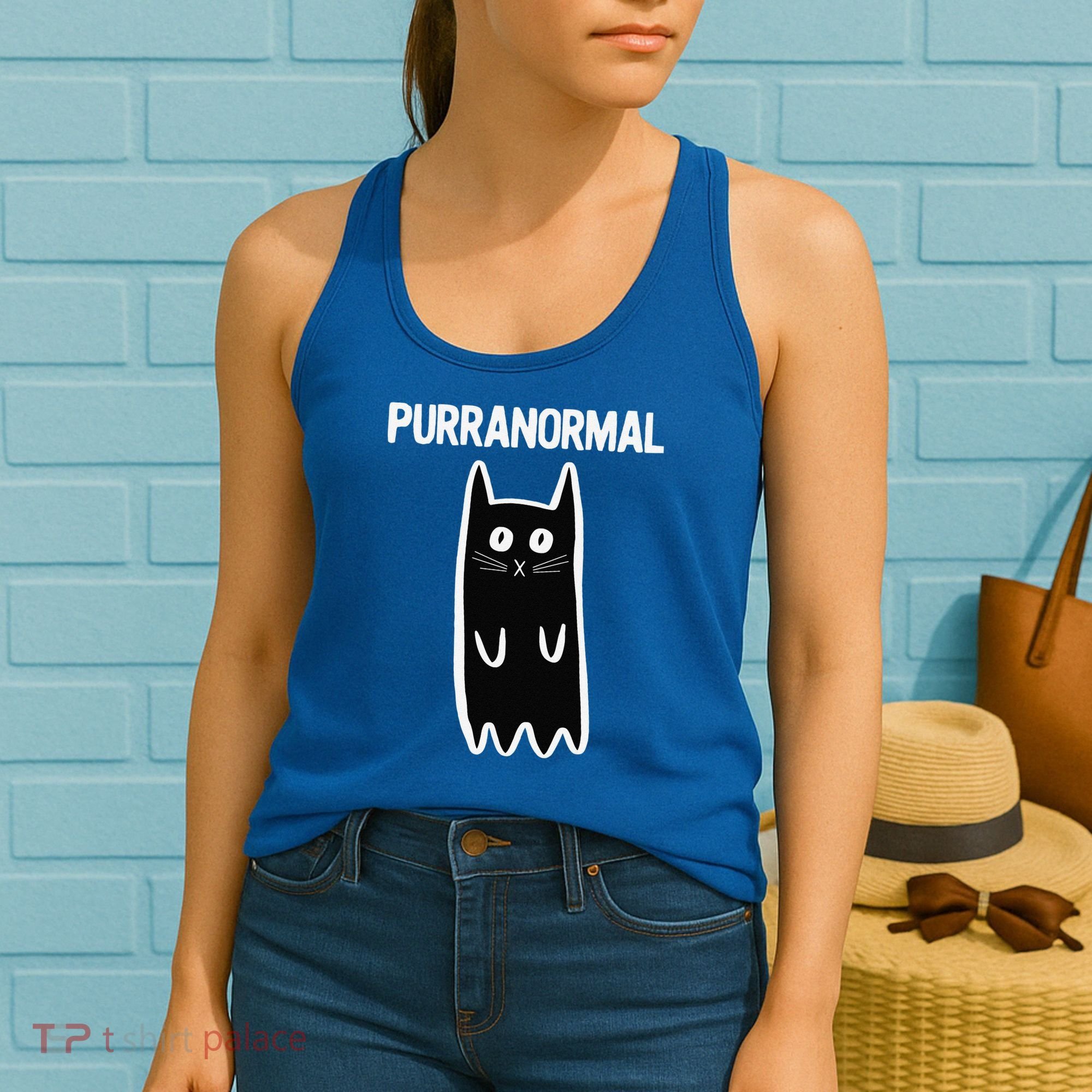 Purranormal Ghost Cat Paranormal Halloween Kitty Cat Women's Tank Top