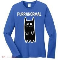 Purranormal Ghost Cat Paranormal Halloween Kitty Cat Women's Long Sleeve Shirt thumb 0