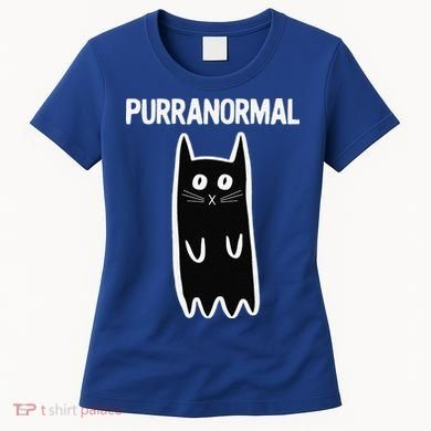 Purranormal Ghost Cat Paranormal Halloween Kitty Cat Women's T-Shirt