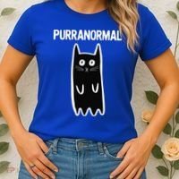Purranormal Ghost Cat Paranormal Halloween Kitty Cat Women's T-Shirt thumb 2