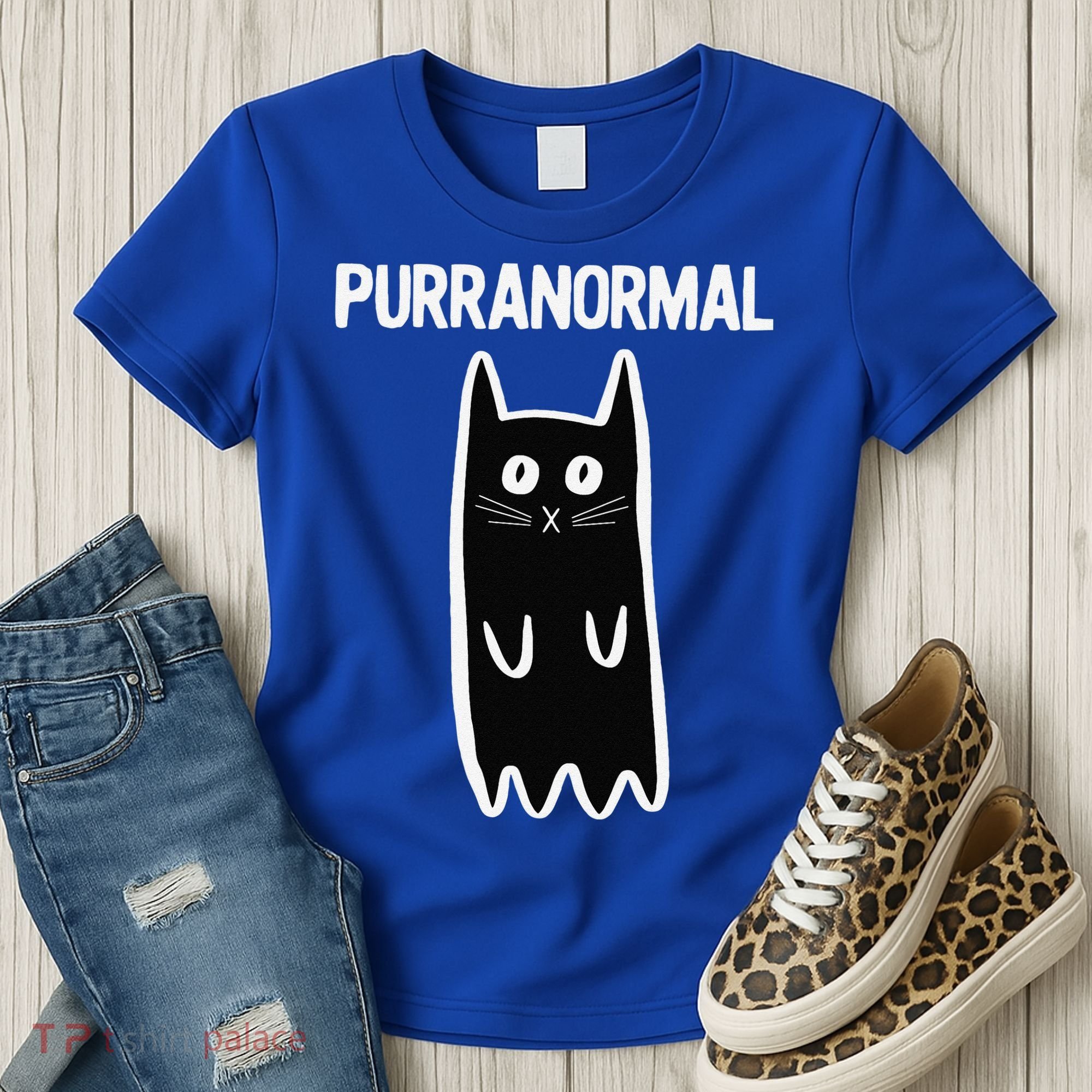 Purranormal Ghost Cat Paranormal Halloween Kitty Cat Women's T-Shirt