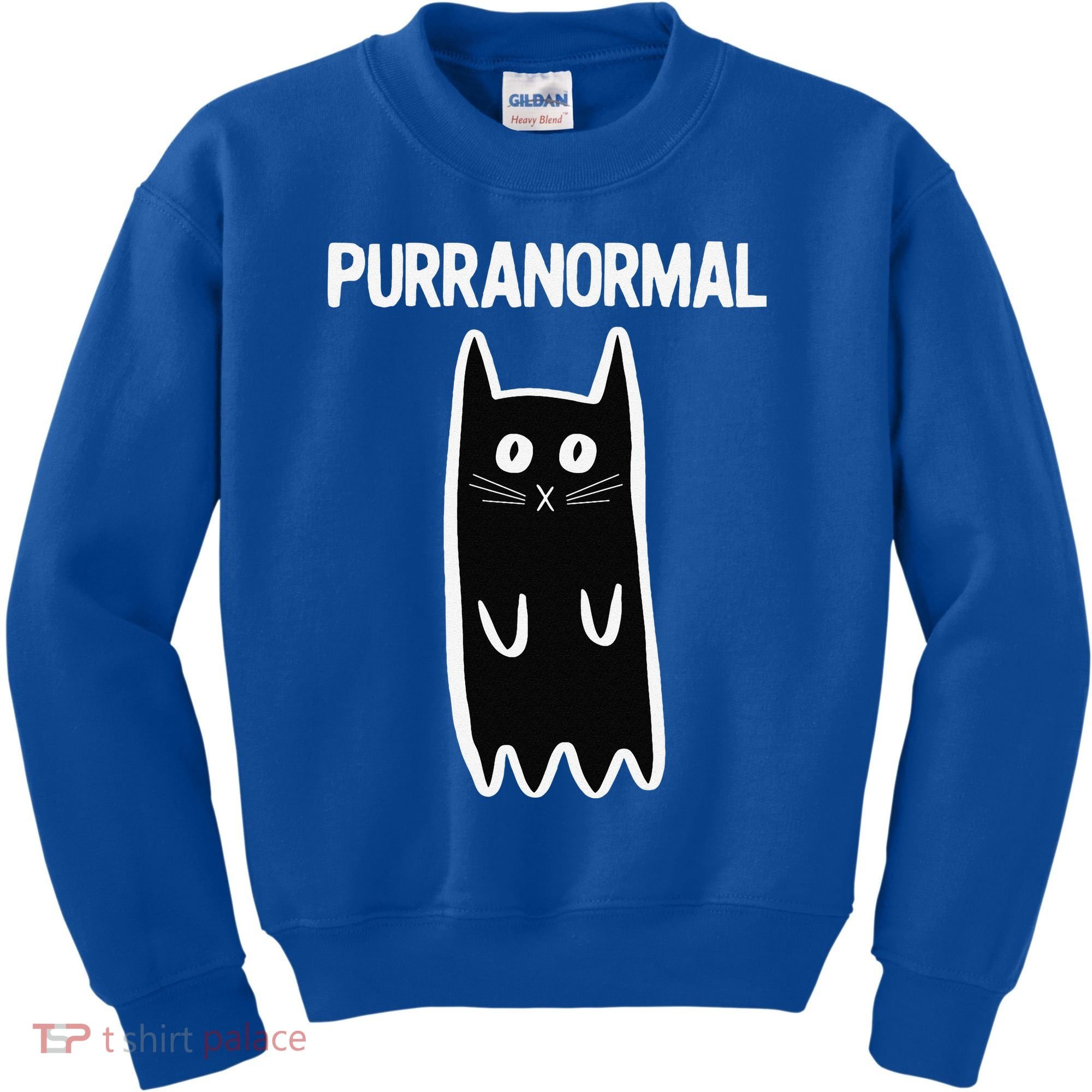 Purranormal Ghost Cat Paranormal Halloween Kitty Cat Kids Sweatshirt