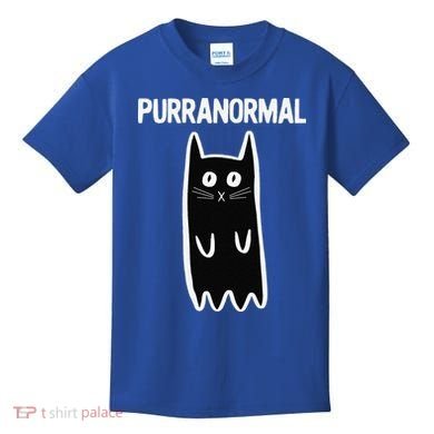 Purranormal Ghost Cat Paranormal Halloween Kitty Cat Kids T-Shirt
