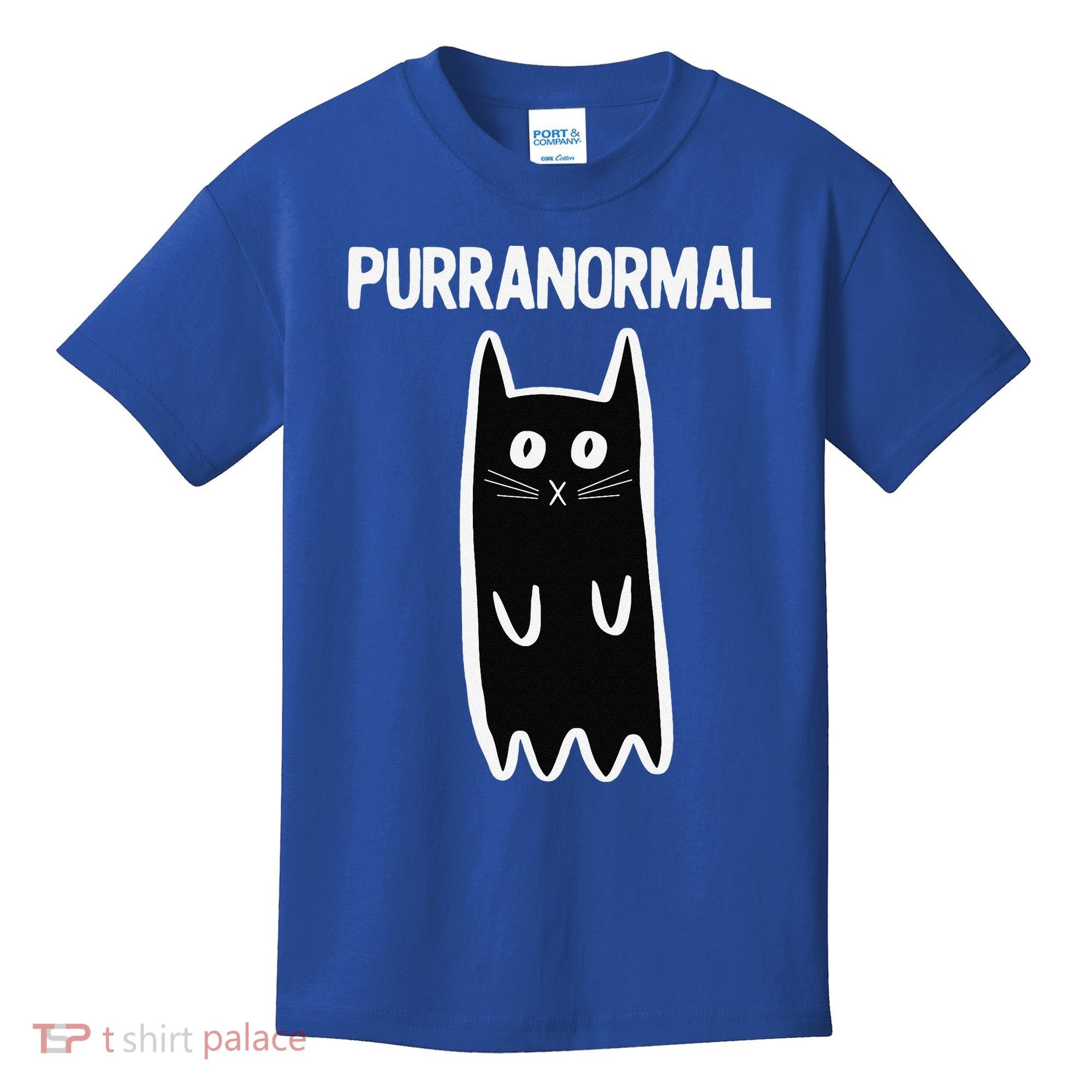 Purranormal Ghost Cat Paranormal Halloween Kitty Cat Kids T-Shirt