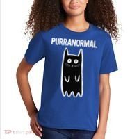 Purranormal Ghost Cat Paranormal Halloween Kitty Cat Kids T-Shirt thumb 2