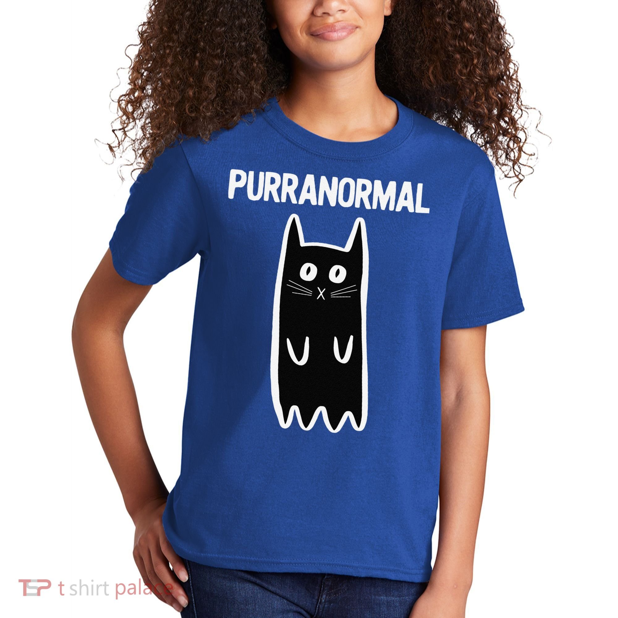 Purranormal Ghost Cat Paranormal Halloween Kitty Cat Kids T-Shirt