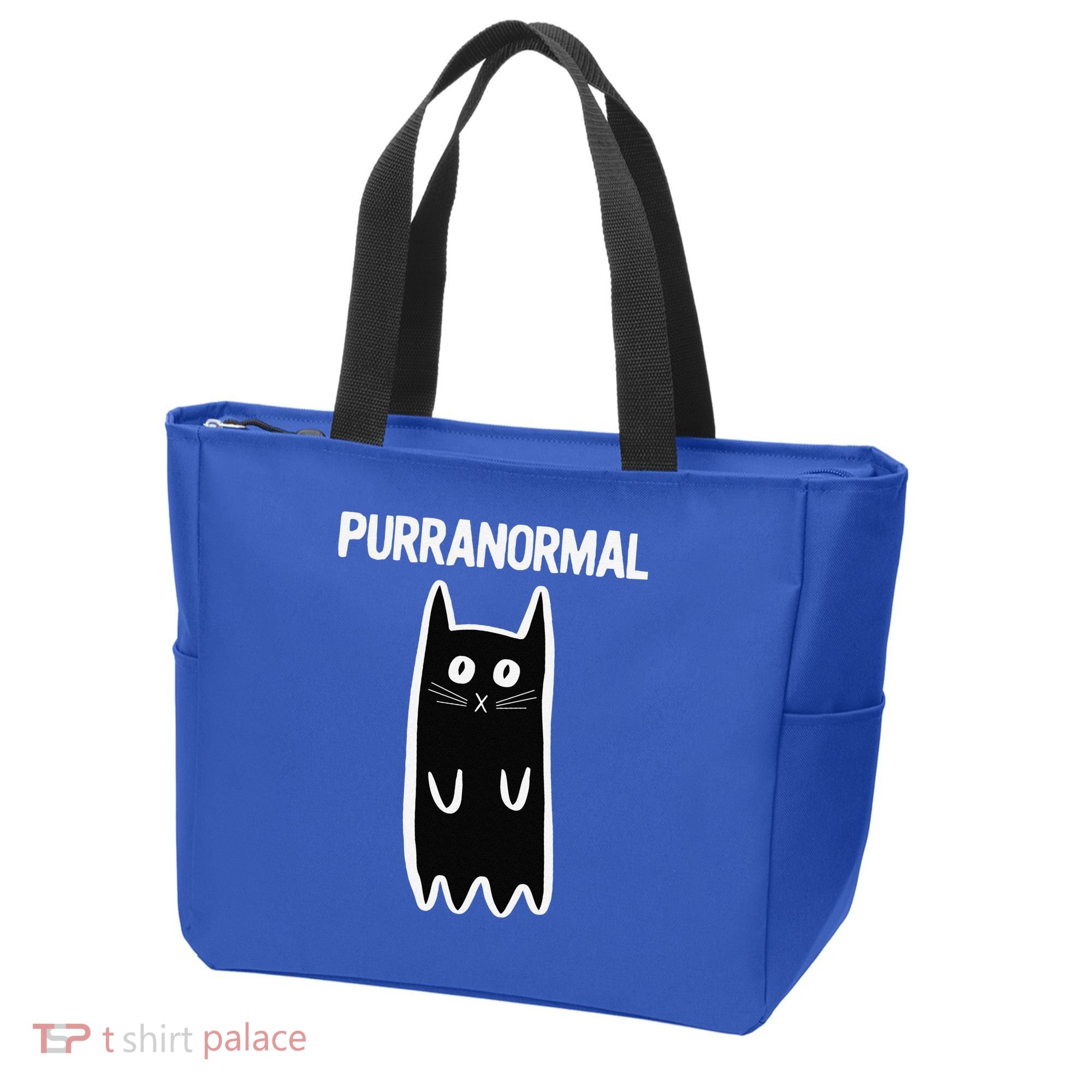 Purranormal Ghost Cat Paranormal Halloween Kitty Cat Tote Bag