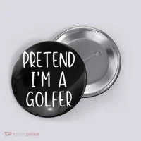 Pretend Golfer Costume Halloween Simple Funny Golfing Golf Button thumb 0