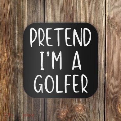 Pretend Golfer Costume Halloween Simple Funny Golfing Golf Coaster