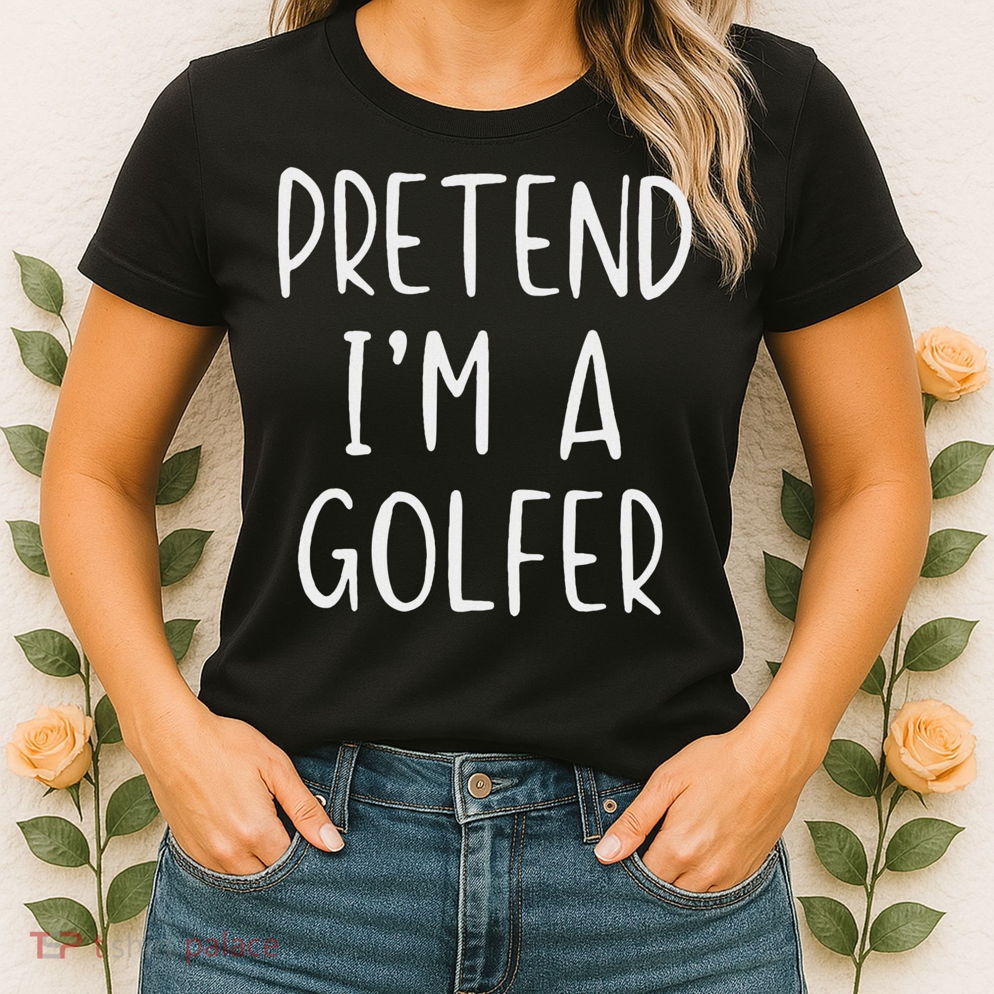 Pretend Golfer Costume Halloween Simple Funny Golfing Golf Women's T-Shirt