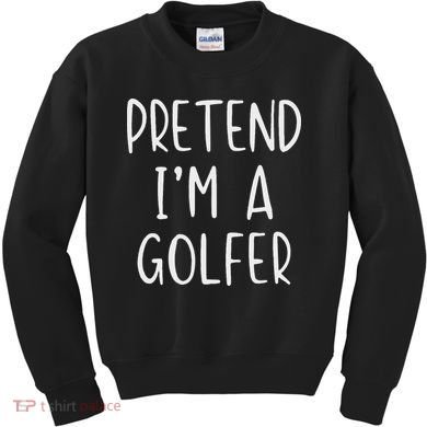 Pretend Golfer Costume Halloween Simple Funny Golfing Golf Kids Sweatshirt