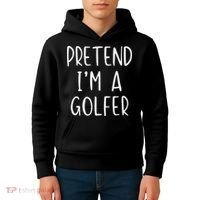 Pretend Golfer Costume Halloween Simple Funny Golfing Golf Kids Hoodie thumb 4