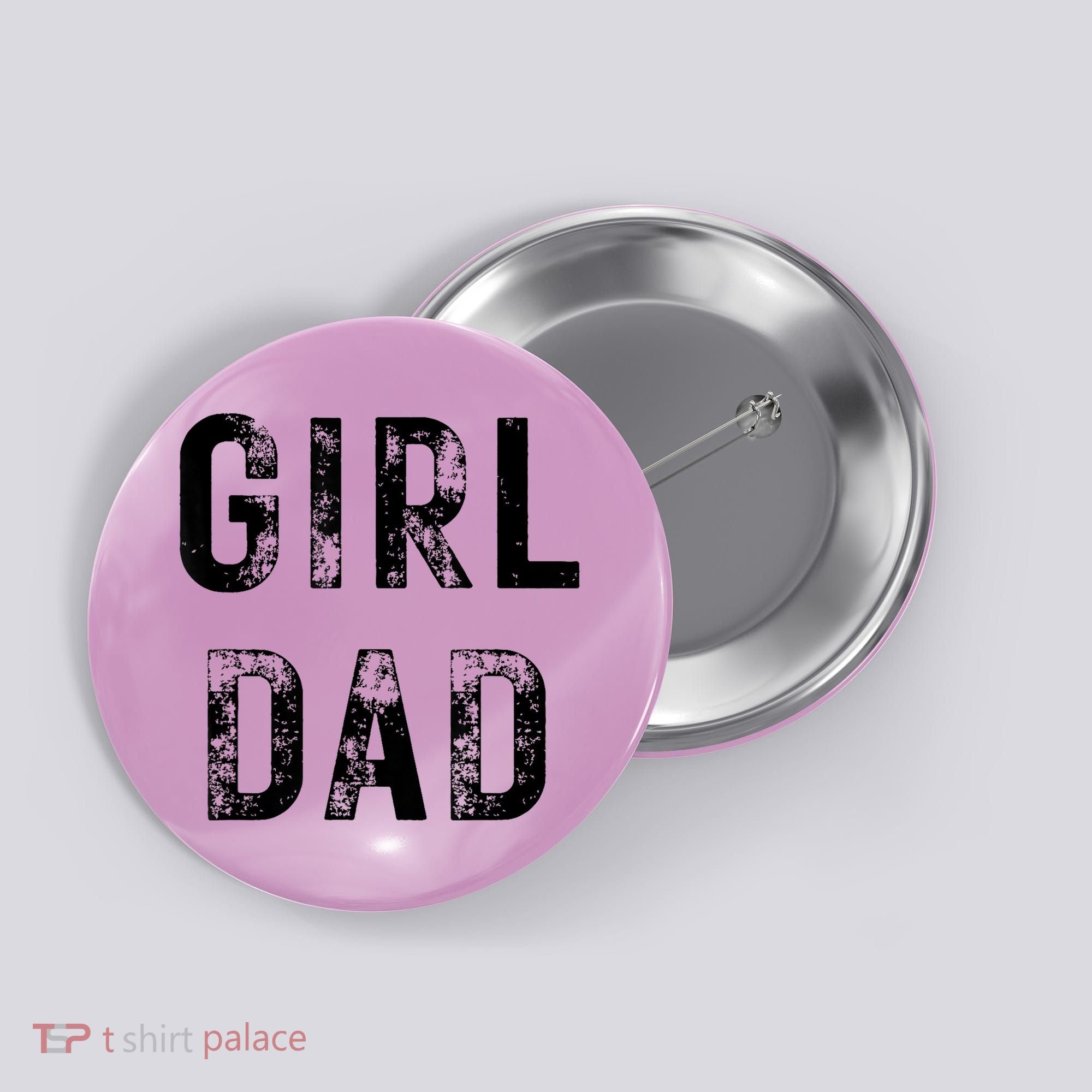 Pink Girl Dad Button