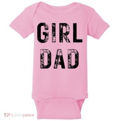 Pink Girl Dad Baby Bodysuit