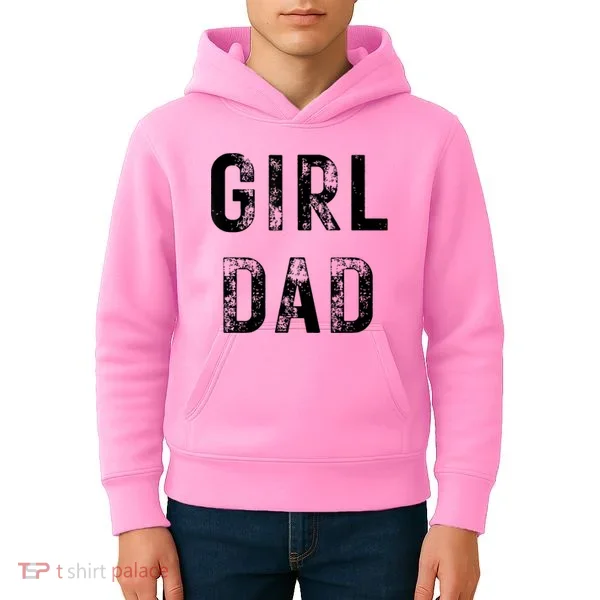 Pink Girl Dad Kids Hoodie