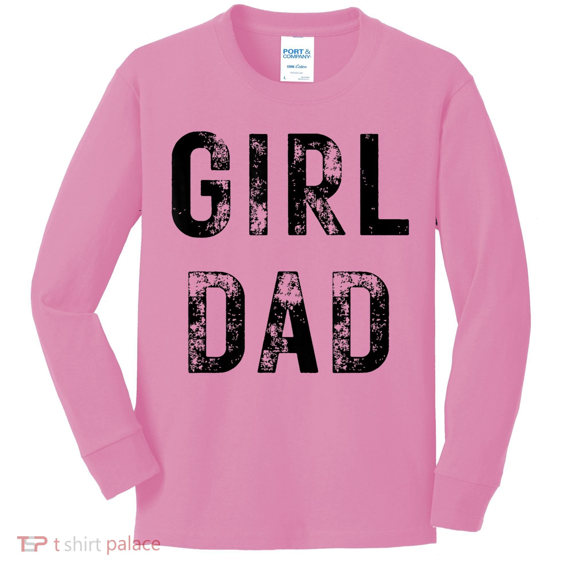 Pink Girl Dad Kids Long Sleeve Shirt