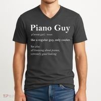 Piano Guy Definition Funny Boy Piano Gift Piano Player V-Neck T-Shirt thumb 2