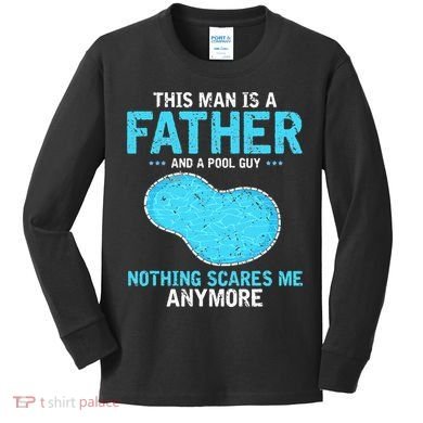 Pool Guy Design for Swimming Pool and Pool Cleaner Kids Long Sleeve Shirt
