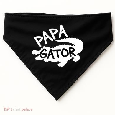 Papa Gator Dad Fathers Day Alligator Daddy Crocodile Cool Gift USA-Made Doggie Bandana