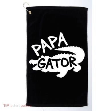Papa Gator Dad Fathers Day Alligator Daddy Crocodile Cool Gift Golf Towel