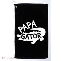 Papa Gator Dad Fathers Day Alligator Daddy Crocodile Cool Gift Golf Towel thumb 0