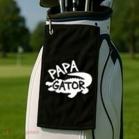 Papa Gator Dad Fathers Day Alligator Daddy Crocodile Cool Gift Golf Towel thumb 2