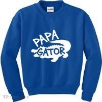 Papa Gator Dad Fathers Day Alligator Daddy Crocodile Cool Gift Kids Sweatshirt thumb 0