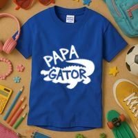 Papa Gator Dad Fathers Day Alligator Daddy Crocodile Cool Gift Kids T-Shirt thumb 3