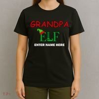 Personalize Grandpa Elf Custom Family Matching Christmas T-Shirt thumb 4