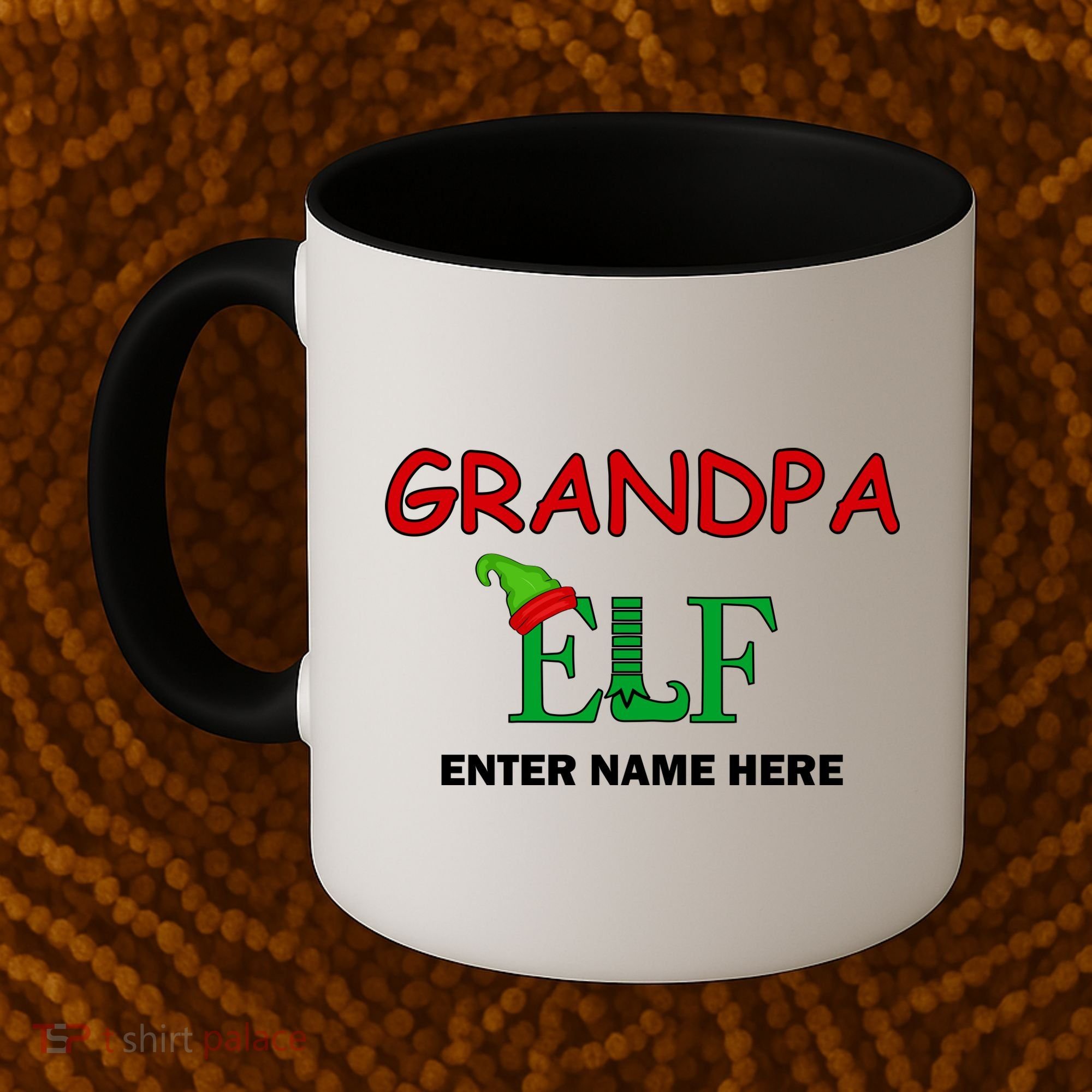 Personalize Grandpa Elf Custom Family Matching Christmas Coffee Mug