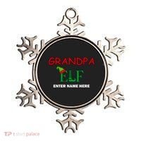 Personalize Grandpa Elf Custom Family Matching Christmas Ornament thumb 0