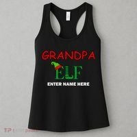 Personalize Grandpa Elf Custom Family Matching Christmas Women's Tank Top thumb 3