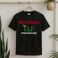 Personalize Grandma Elf Custom Family Matching Christmas T-Shirt thumb 2