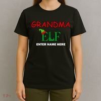 Personalize Grandma Elf Custom Family Matching Christmas T-Shirt thumb 4