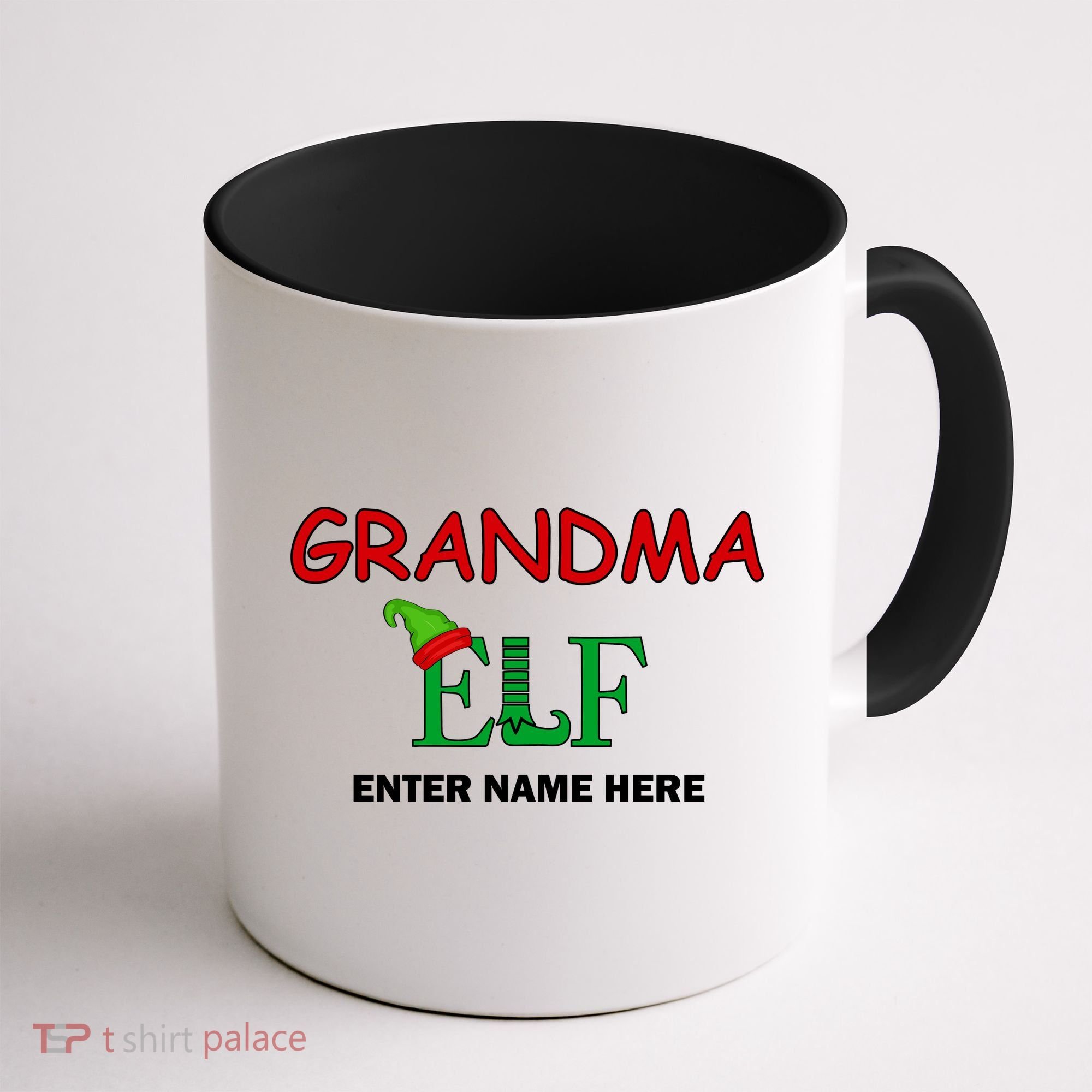Personalize Grandma Elf Custom Family Matching Christmas Coffee Mug