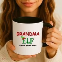 Personalize Grandma Elf Custom Family Matching Christmas Coffee Mug thumb 3