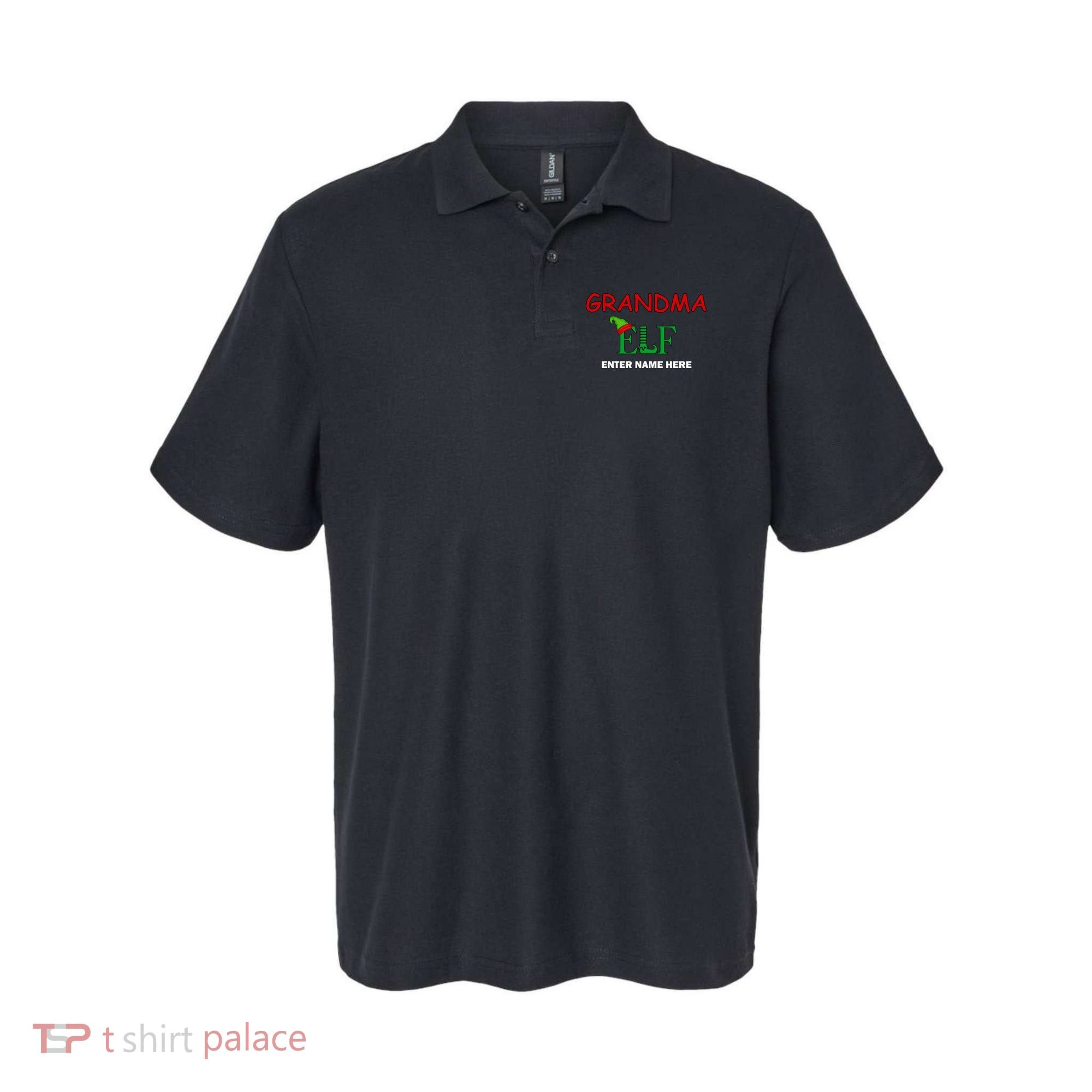 Personalize Grandma Elf Custom Family Matching Christmas Polo