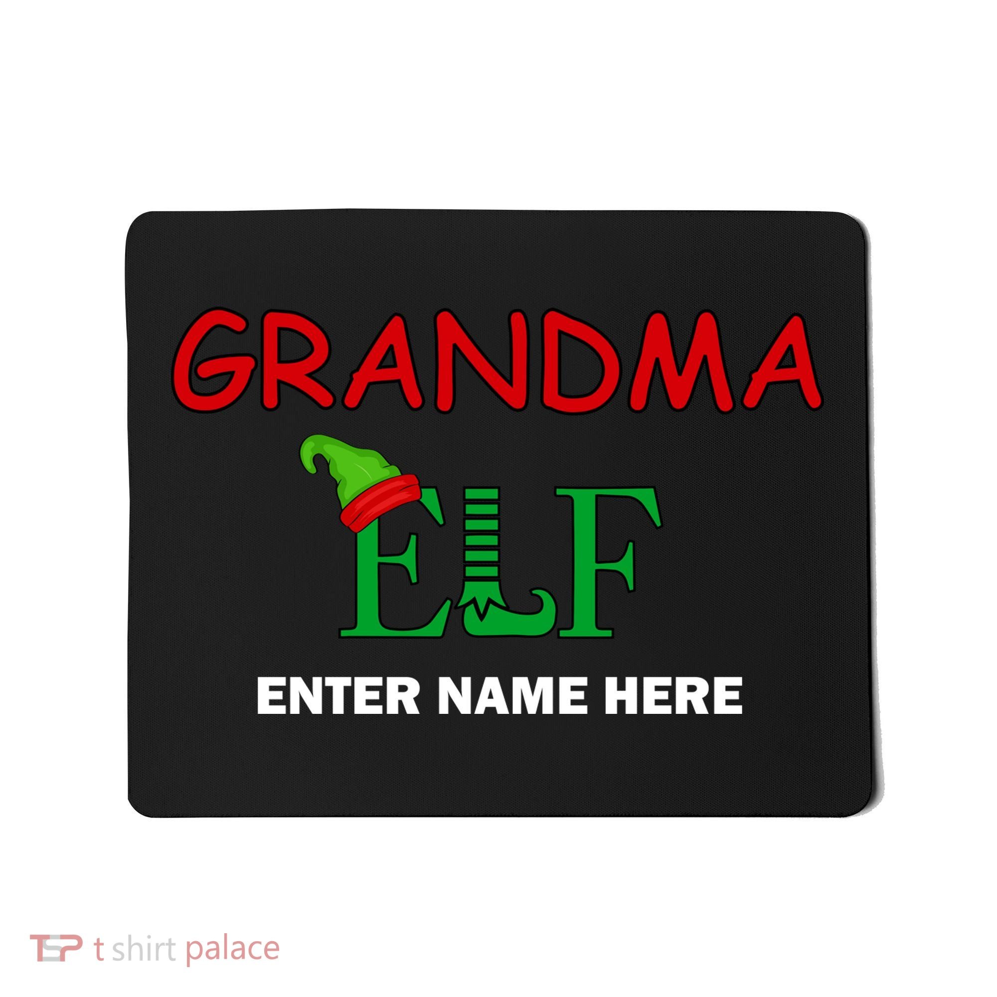 Personalize Grandma Elf Custom Family Matching Christmas Mousepad