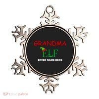 Personalize Grandma Elf Custom Family Matching Christmas Ornament thumb 0