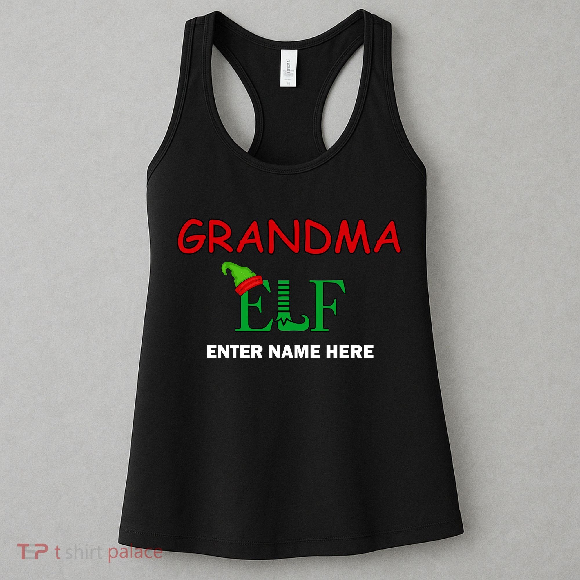 Personalize Grandma Elf Custom Family Matching Christmas Women's Tank Top