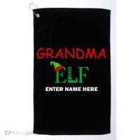 Personalize Grandma Elf Custom Family Matching Christmas Golf Towel thumb 0
