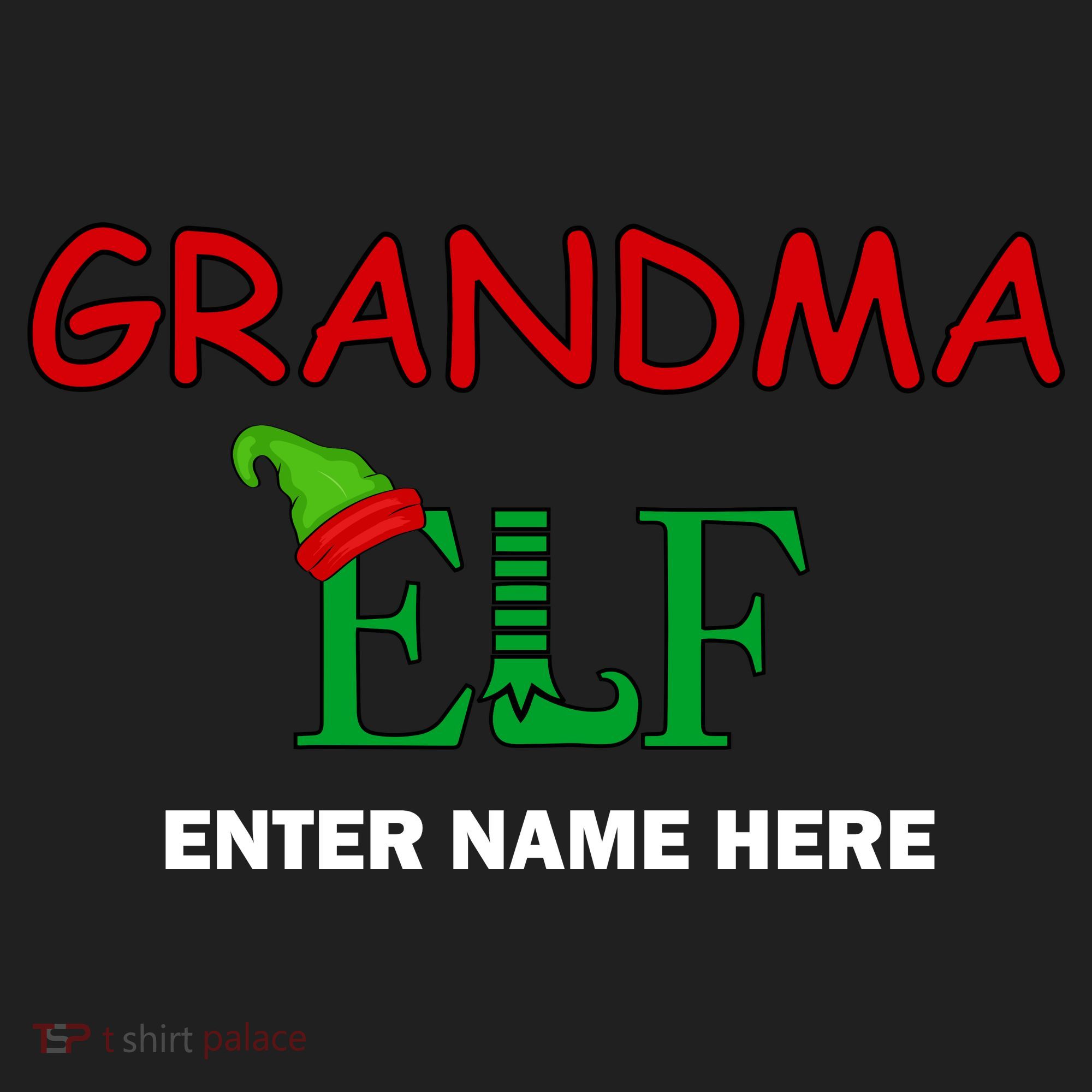 Personalize Grandma Elf Custom Family Matching Christmas Golf Towel