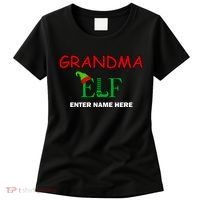 Personalize Grandma Elf Custom Family Matching Christmas Women's T-Shirt thumb 0