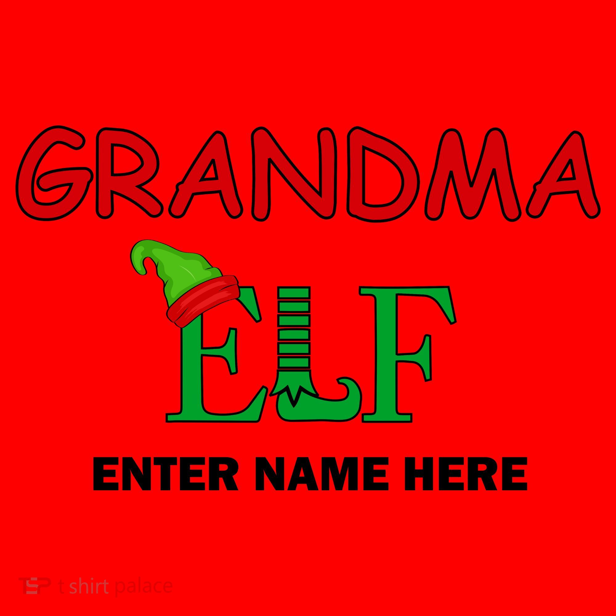 Personalize Grandma Elf Custom Family Matching Christmas Santa Hat